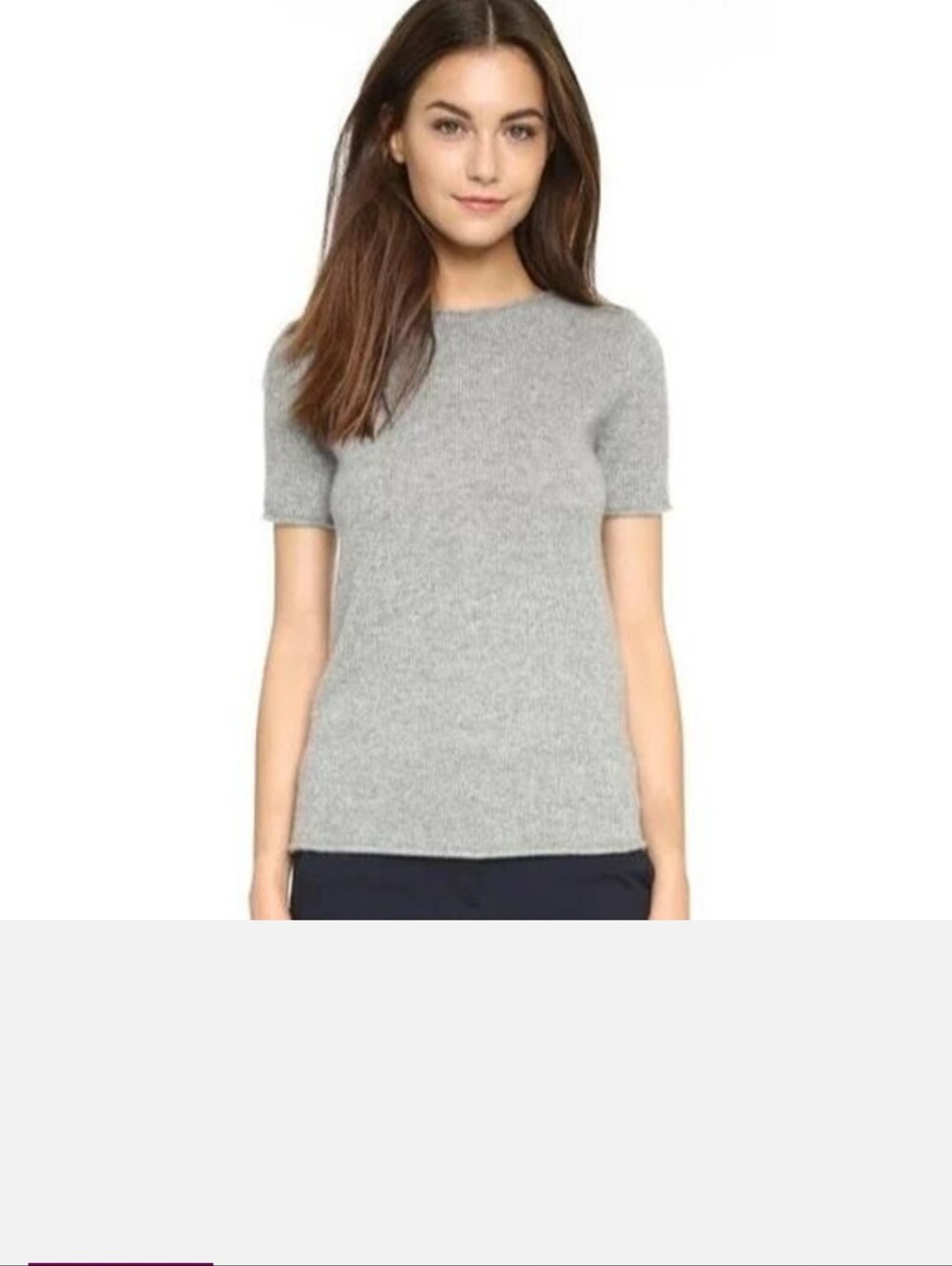 Theory 100% Cashmere Short Sleeve Tolleree Sweater Gray Size Small - Picture 2 of 7
